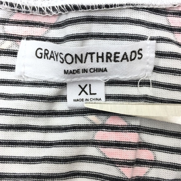GRAYSON THREADS T Shirt Top Popsicles Stripe Hi Lo Hem Short Sleeves Size XL - Picture 6 of 10